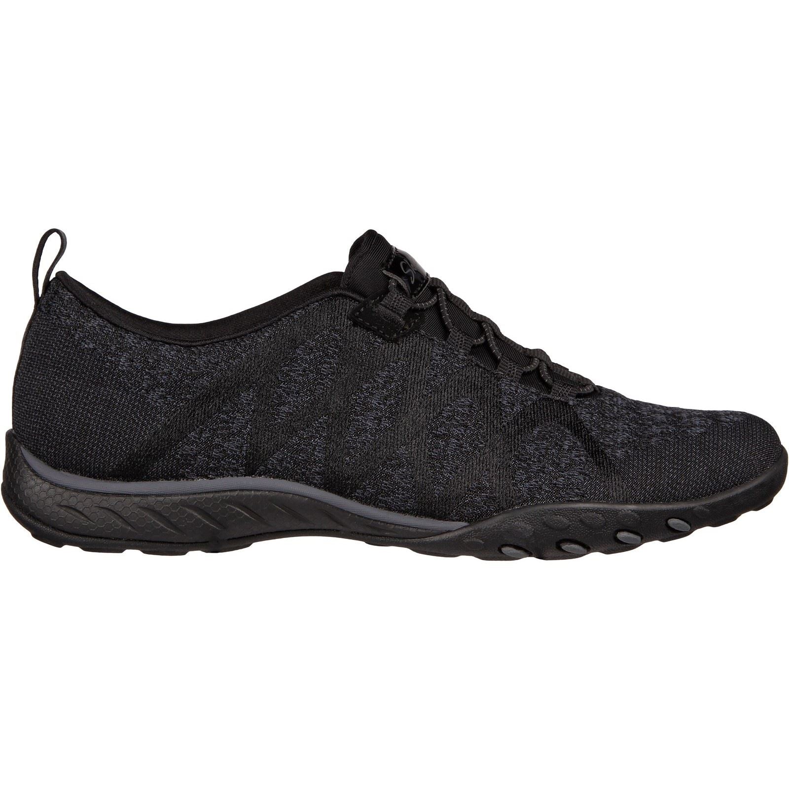 Women s Wide Fit Skechers 100301 Relaxed Fit Breathe Easy Infi Knity Trainers Black Skechers Wide Fit Shoes Wide Fit Shoes UK