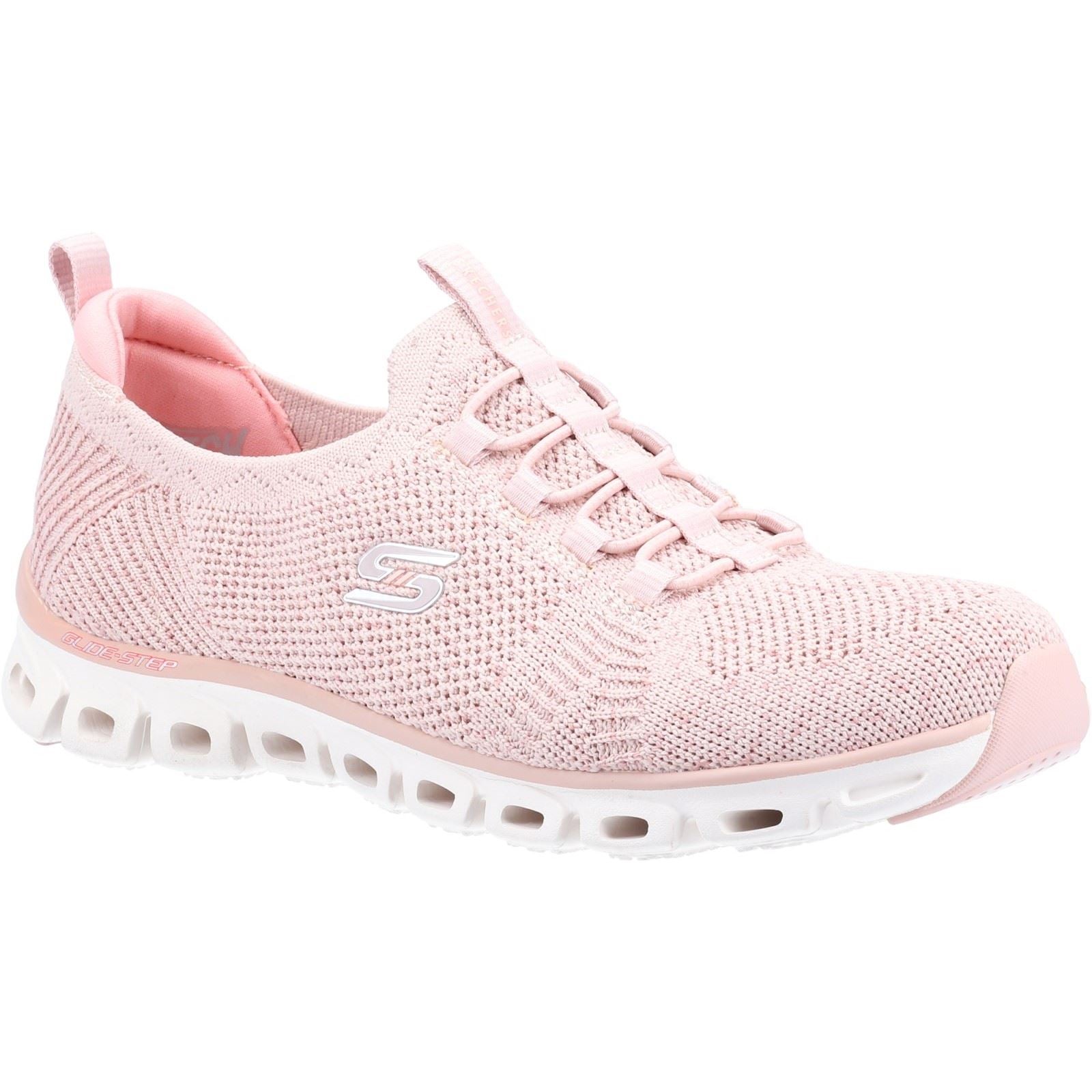 Women s Wide Fit Skechers 104198 Glide Step Grand Flash Trainers Rose Skechers Wide Fit Shoes Wide Fit Shoes UK