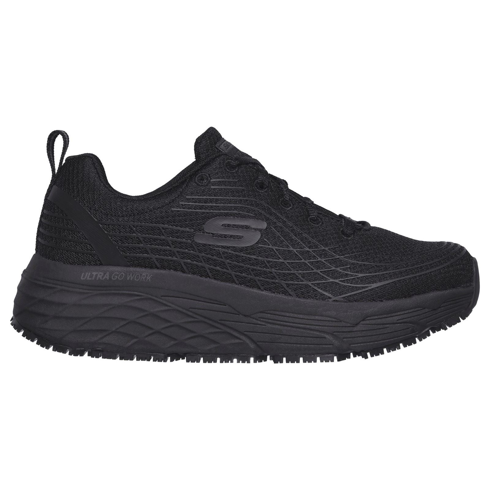 Women s Wide Fit Skechers 108016EC Max Cushioning Elite Sr Trainers Black Skechers Wide Fit Shoes Wide Fit Shoes UK