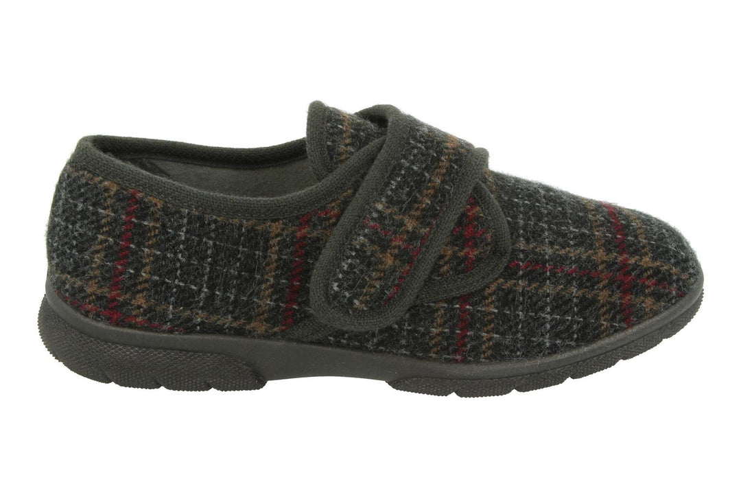 Mens Wide Fit DB Tartan Slippers