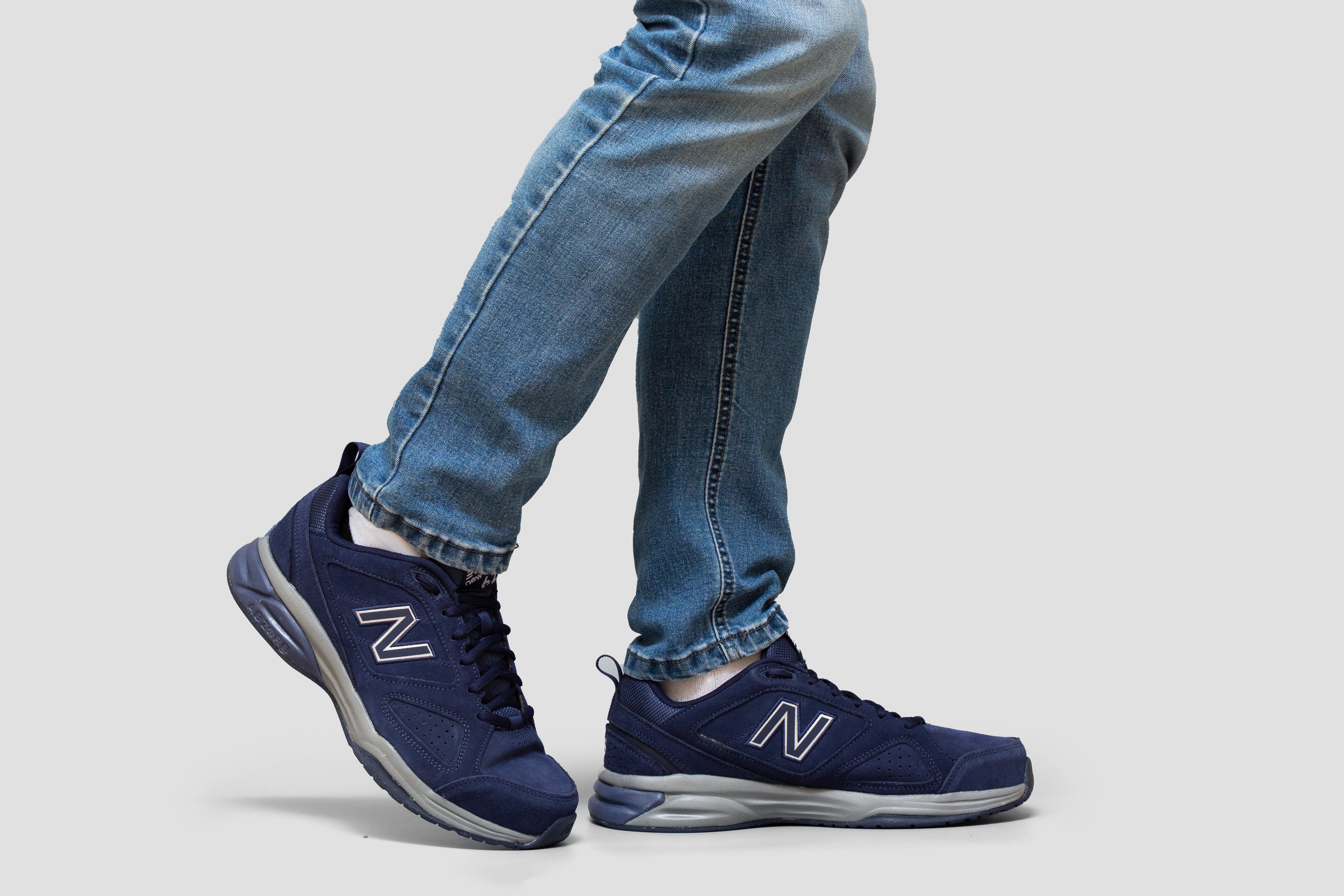 Mens New Balance Wide Fit MX624NV4 Navy Trainers By Wide Fit Shoes ABZORB