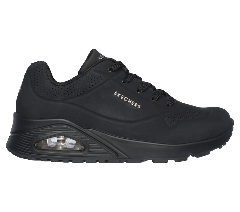 Skechers 73690 Extra Wide Uno - Stand On Air Walking Street Trainers Blk-1