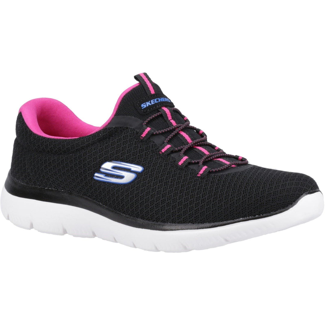 Skechers 12980 Wide Summits Sports Trainers Black Pink-2