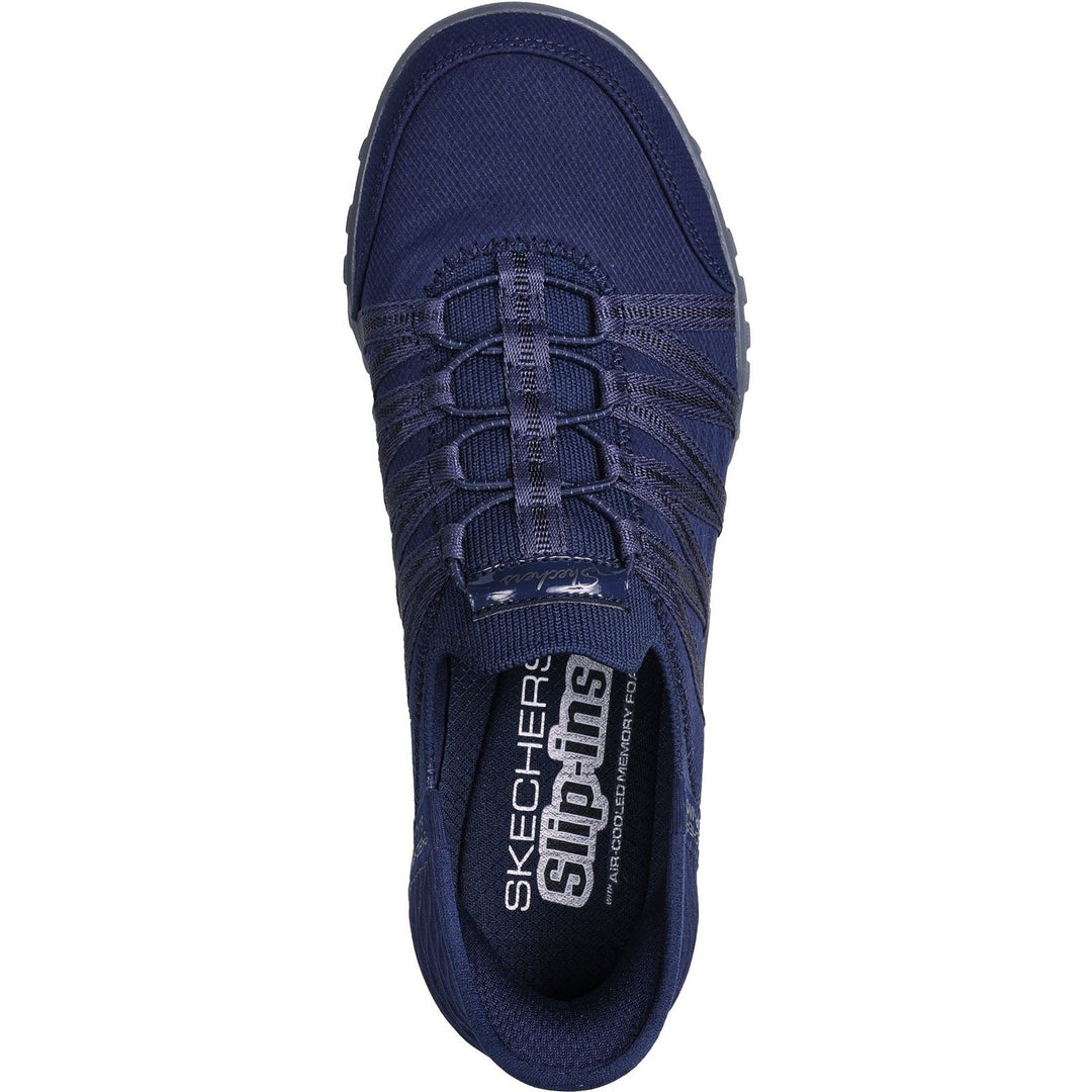 Skechers 100593 Wide Breathe Easy Roll Trainers Navy-3