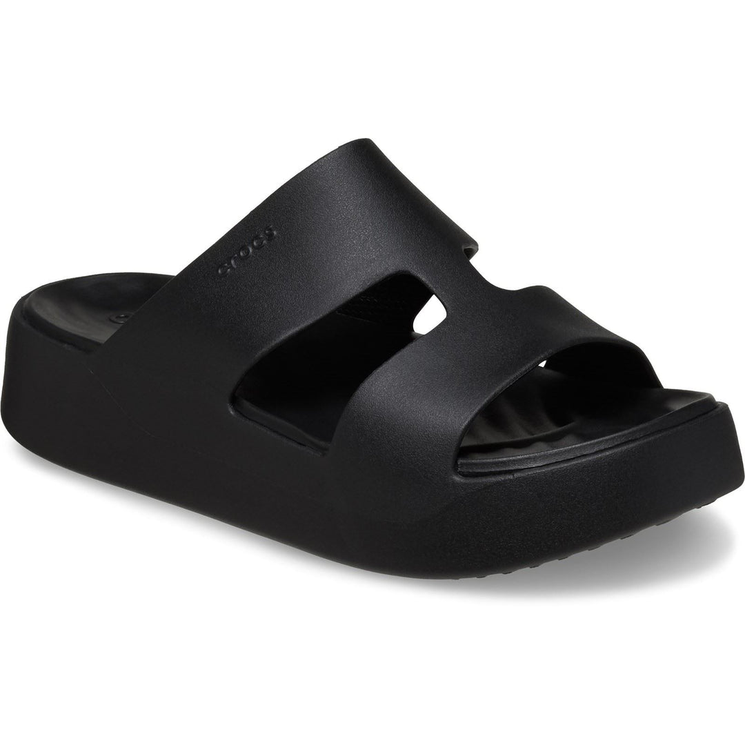 Women's Wide Fit Crocs 209409 Getaway Platform H-Strap Slippers