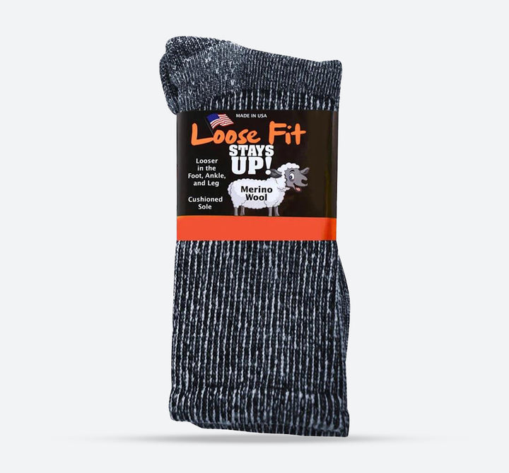 Mens Loose Fit 392 Merino Wool Crew Hiking Socks