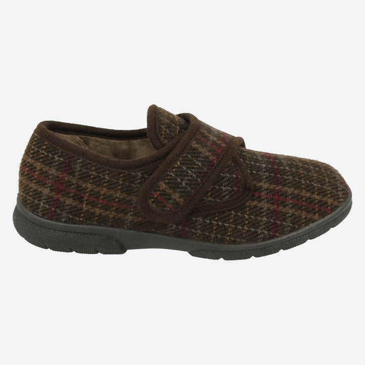 Mens Wide Fit DB Tartan Slippers