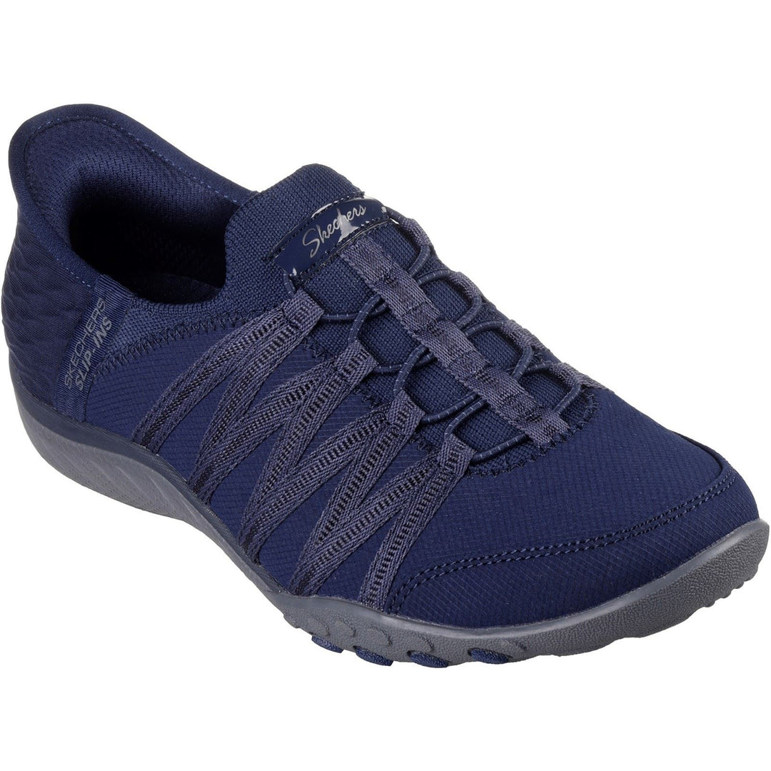 Skechers 100593 Wide Breathe Easy Roll Trainers Navy-2