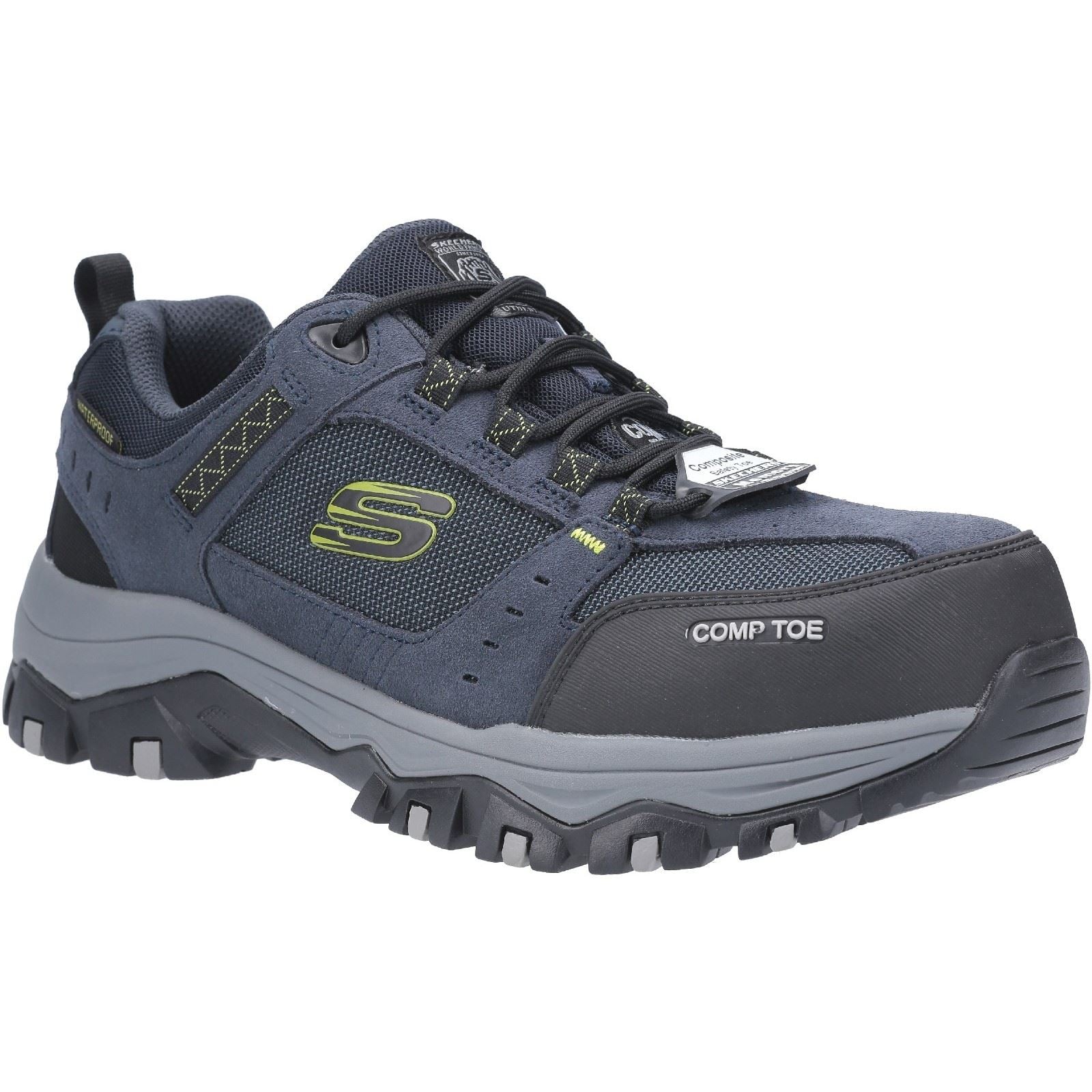 Men s Wide Fit Safety Skechers 77183EC Greetah Lace Up Hiker Composite Toe Trainers