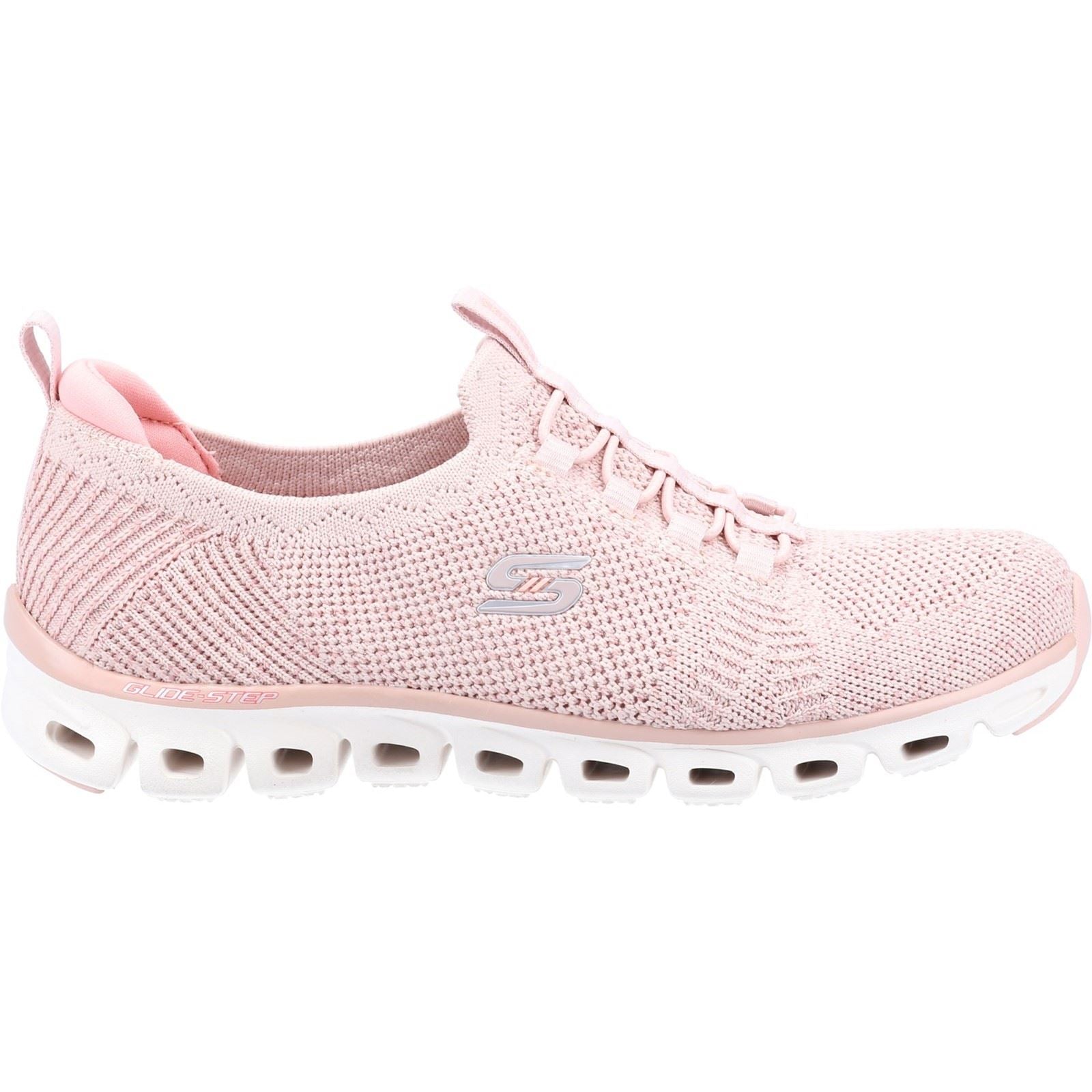 Women s Wide Fit Skechers 104198 Glide Step Grand Flash Trainers Rose Skechers Wide Fit Shoes Wide Fit Shoes UK