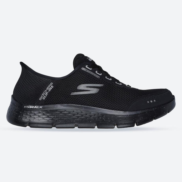 Men's Wide Fit Skechers 216330 Slip-ins Go Walk Flex 100% Waterproof Trainers - Black