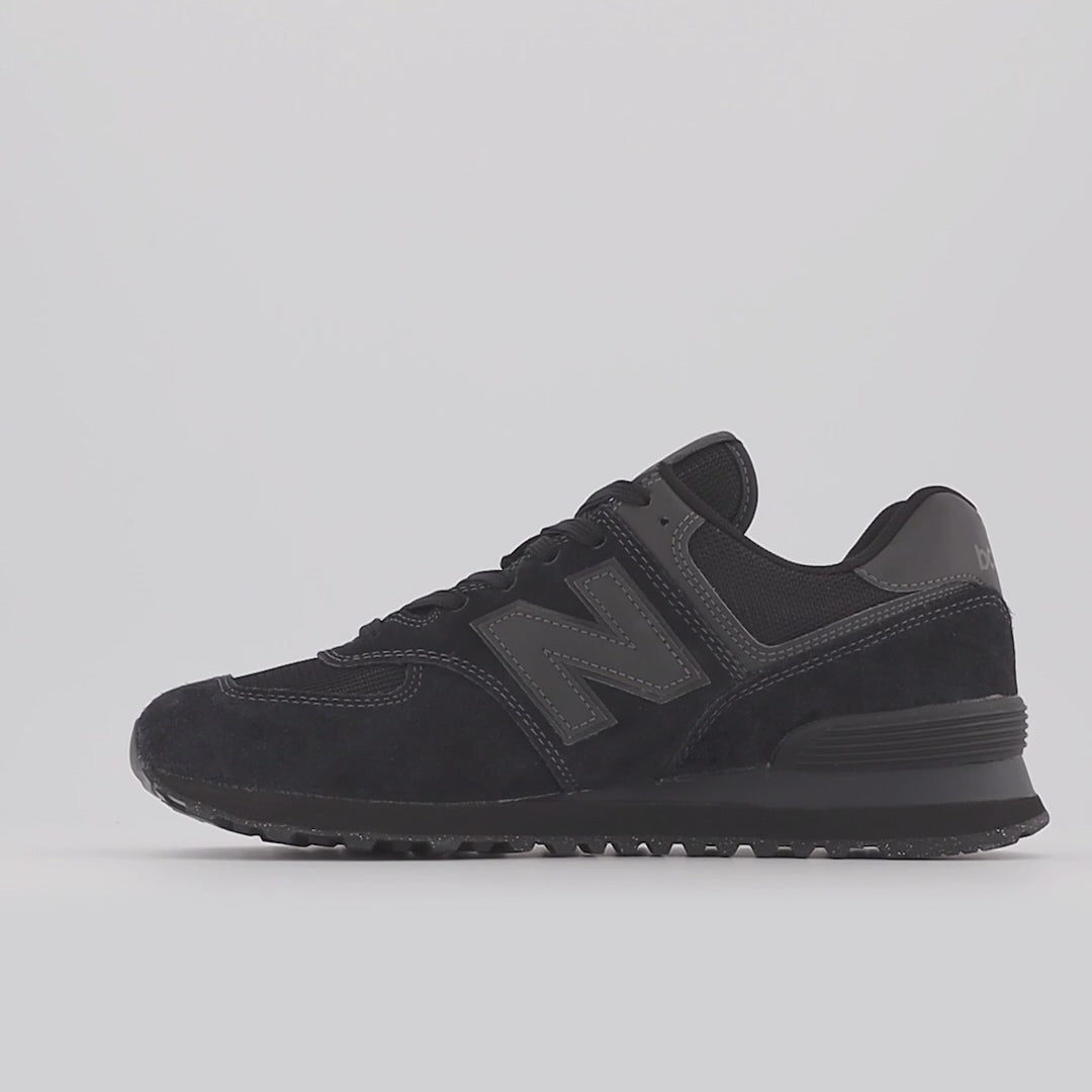 Women's Wide Fit New Balance  ML574EVE Running Trainers - Exclusive - Black ENCAP