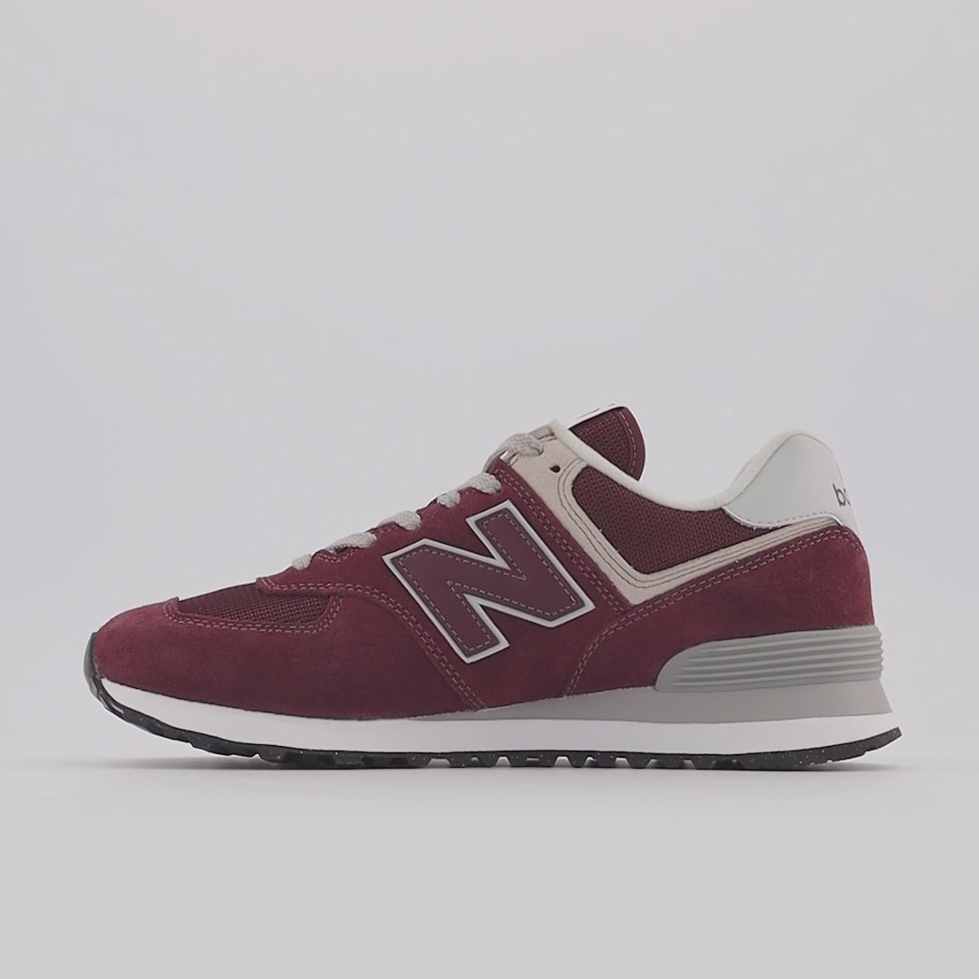 Women's Wide Fit New Balance  ML574EVM Running Trainers - Exclusive - Burgundy/White ENCAP