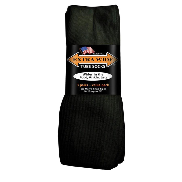 Extra Wide Ew801 3-pairs Tube Crew Socks-1