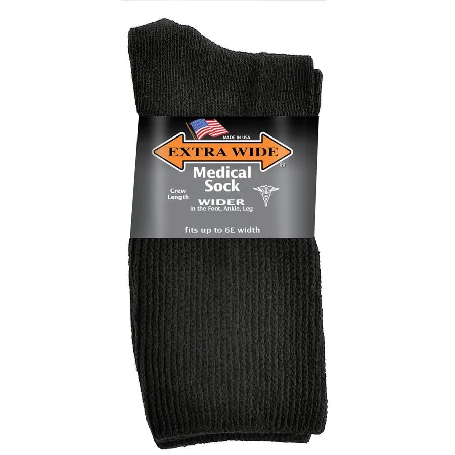 Mens Extra Wide 6951 Medical Crew Socks