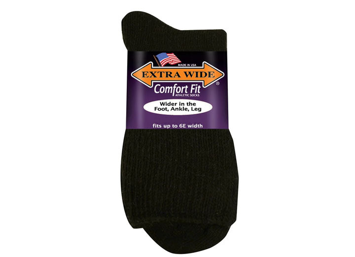 Mens Extra Wide 8600 Comfort Fit Athletic Quarter Top Socks