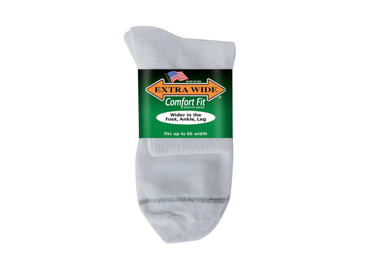 Mens Extra Wide 8600 Comfort Fit Athletic Quarter Top Socks