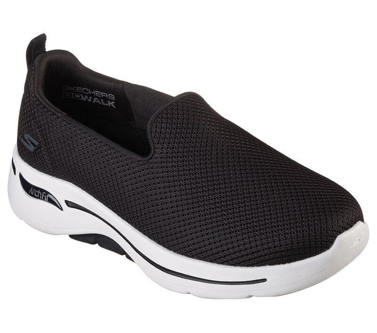 Skechers 124401extra Wide Grateful Trainers Black White-2